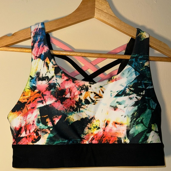 Spalding Colorful Size Medium Sports Bra - Picture 1 of 10